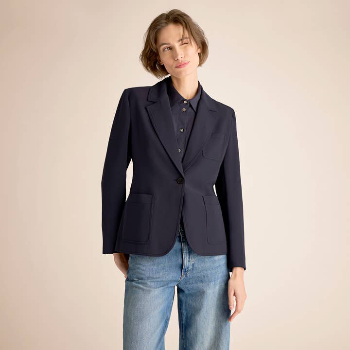 Veste Soma - Crêpe Quotidien avec Surpiqûre :: Oxford pour la vente par M.M.LaFleur