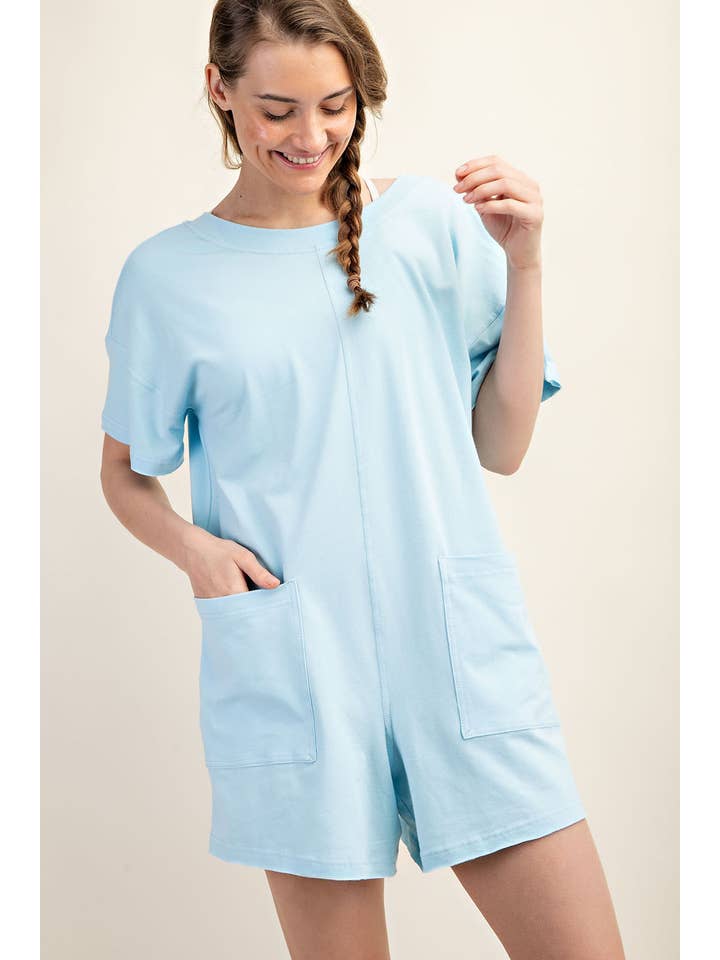 Peace Love Line - Wholesale Romper - Women's - PL2218 - COTTON LYCRA SOLID ROMPER