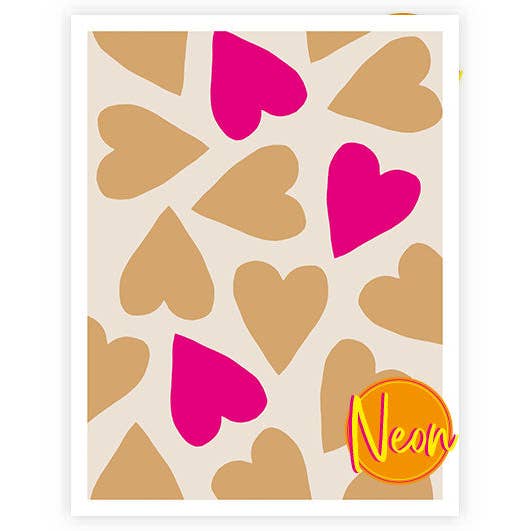 Hjerter Mønster | AuriCard | Neon Postkort | Kærlighed for engroshandel hos Hey!Cards GmbH & Co. KG