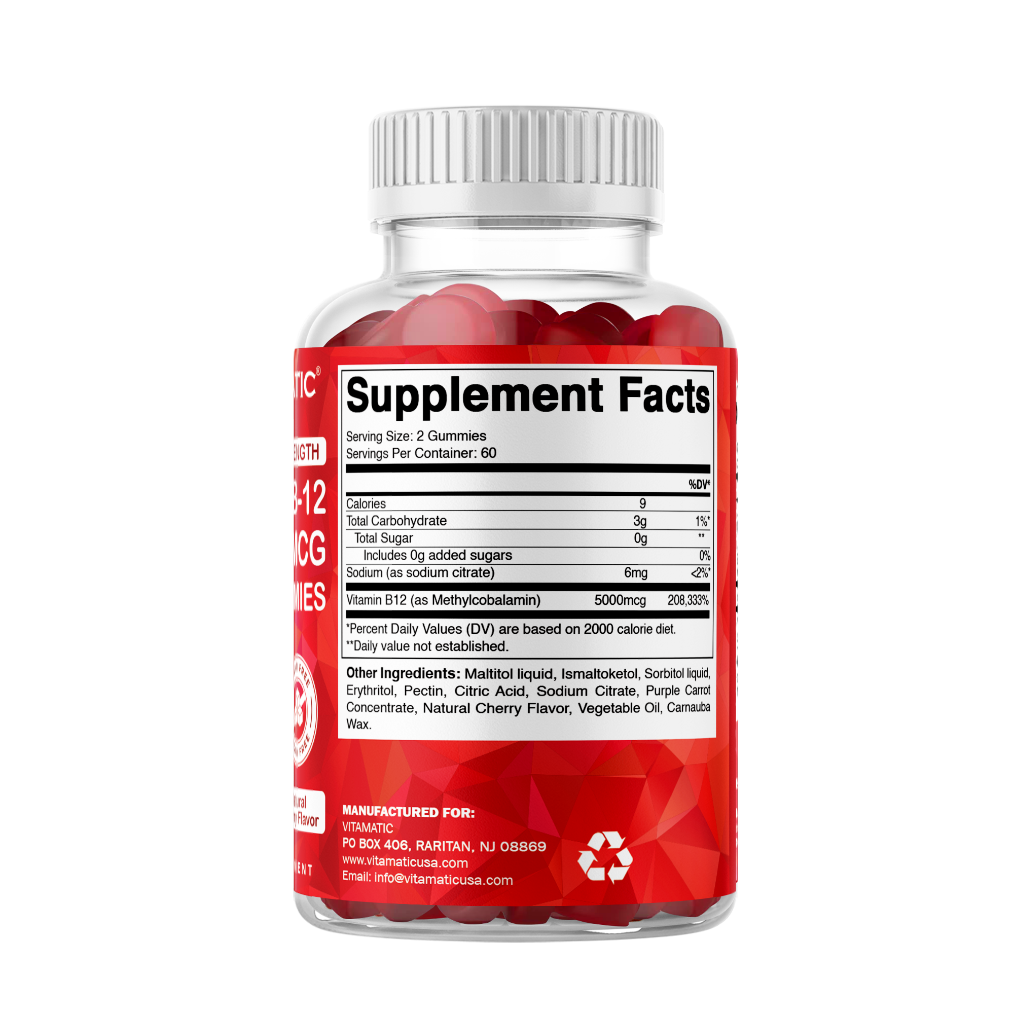Vitamatic - Wholesale Voedingssupplement/vitamine - Vitamatic Vitamine B12 5000mcg (Methyl B12) Gummies8