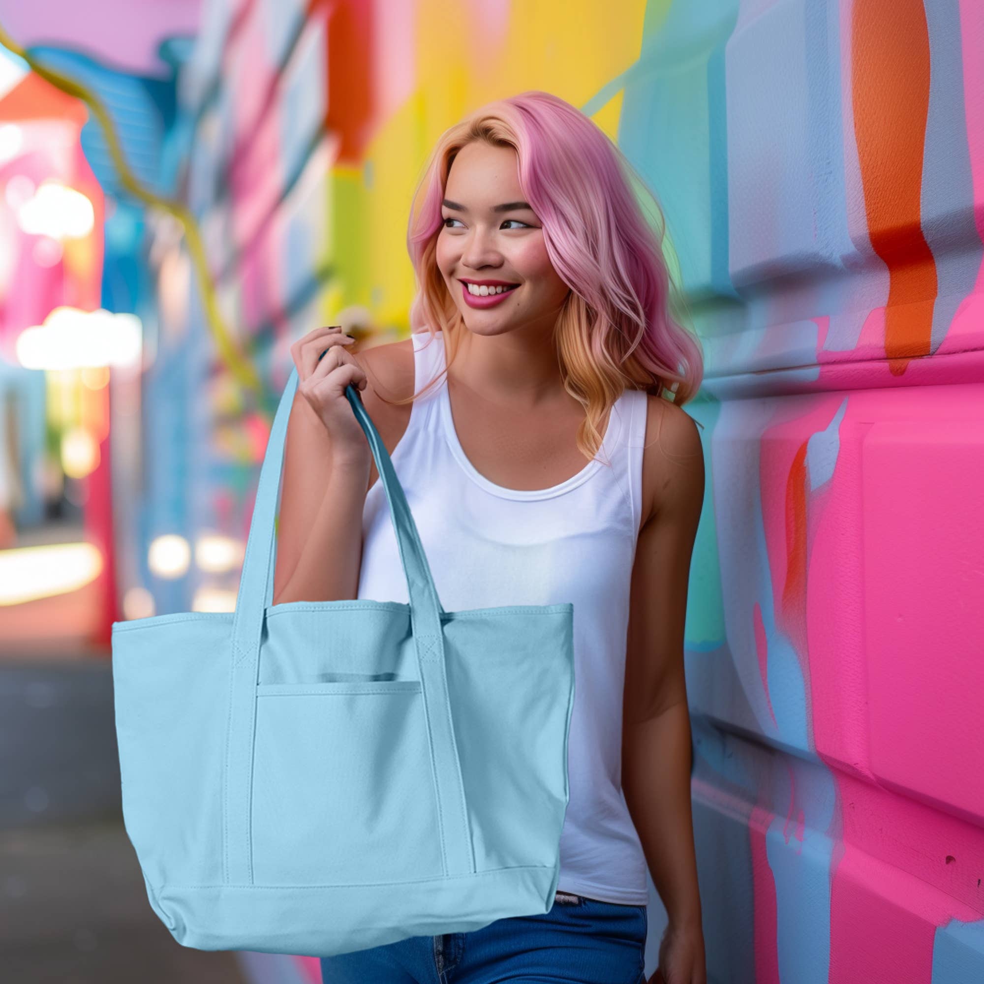 Dalix – Großhandel Tragetasche – Damen – Dalix 23" Deluxe 24 oz. Baumwoll-Canvas-Tragetasche mit Reißverschluss43