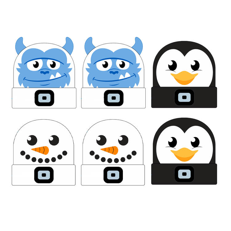 Novelty Brands - Wholesale Beanie - Kids - Christmas LED Rechargable Light Beanie Assortment- 6/Display1