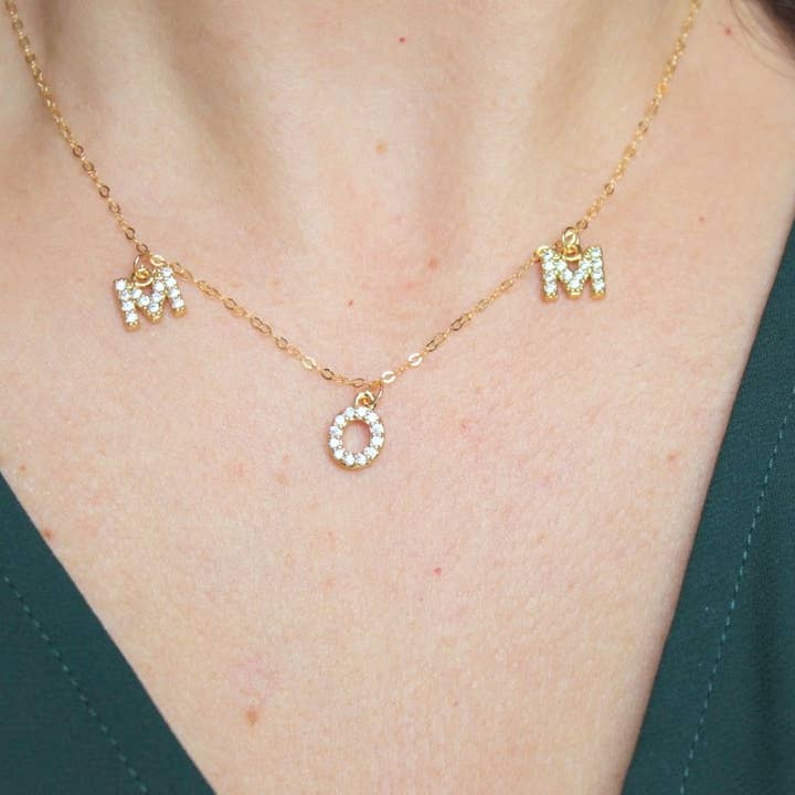 Laalee Jewelry – Großhandel Kette mit Anhänger/Charm – Gold Mom Halskette, Gold MOM Schmuck
