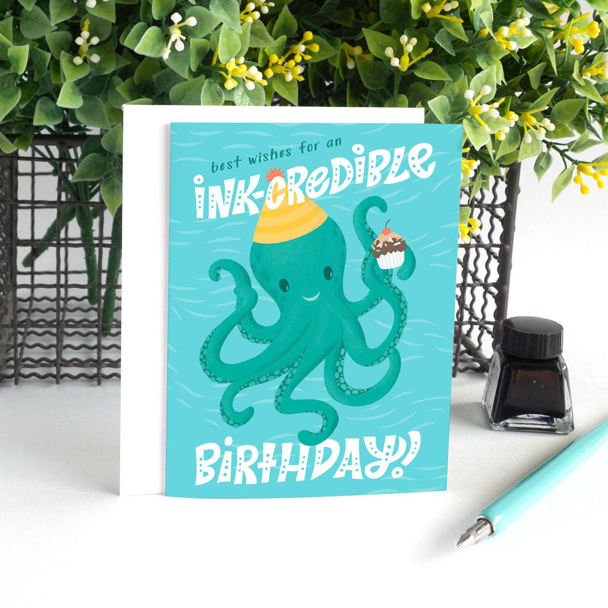Pedaller Designs – Großhandel Geburtstagskarten – Beste Wünsche für einen tinten-krediblen Geburtstag unter dem Meer Kindergeburtstagskarte4