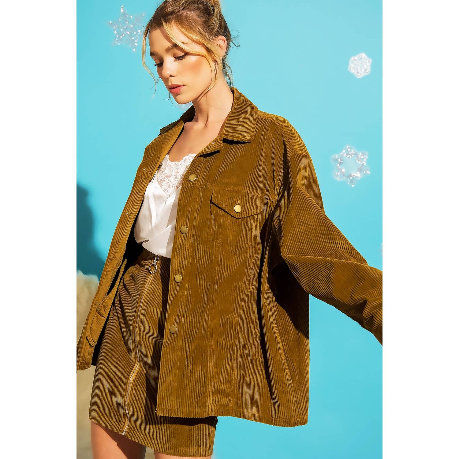 Sweet Generis - Wholesale Skirt - Women's - CORDUROY ZIP UP MINI SKIRT5