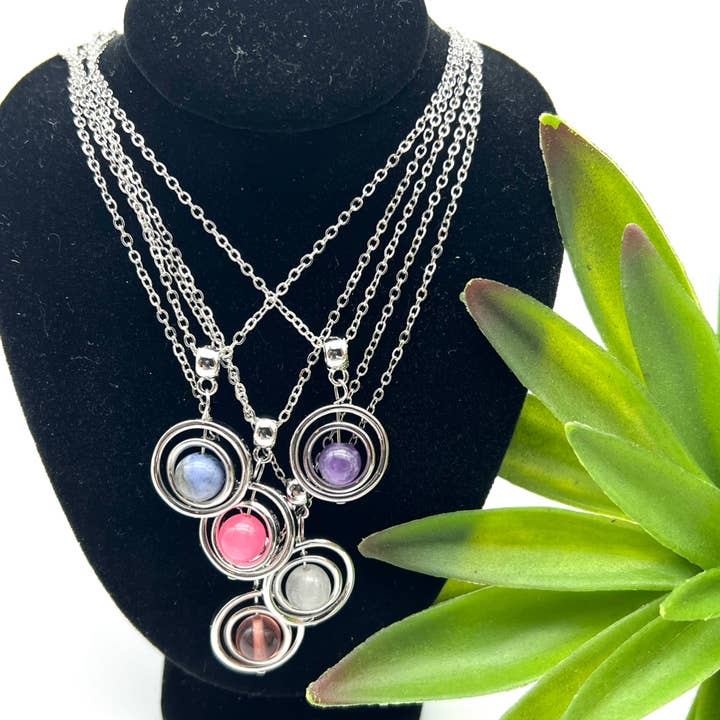 Mavi Bandz - Wholesale Pendant/Charm Necklace - Fidget Anti Anxiety Gem Spinner Pendant Necklace2