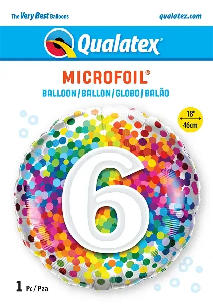 Party Hunterz LLC - Wholesale Balloon - 18" Round 6 Rainbow Confetti0