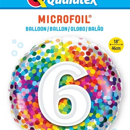 Party Hunterz LLC - Wholesale Balloon - 18" Round 6 Rainbow Confetti