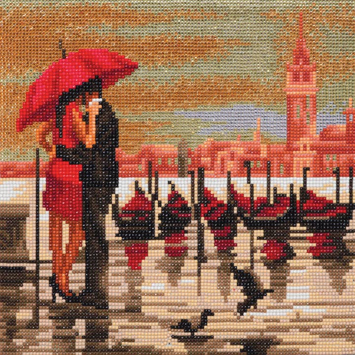Medium (11.8" x 11.8") Crystal Art Kit - Meet Me In Venice for wholesale by Outset Games and Cobble Hill Puzzles