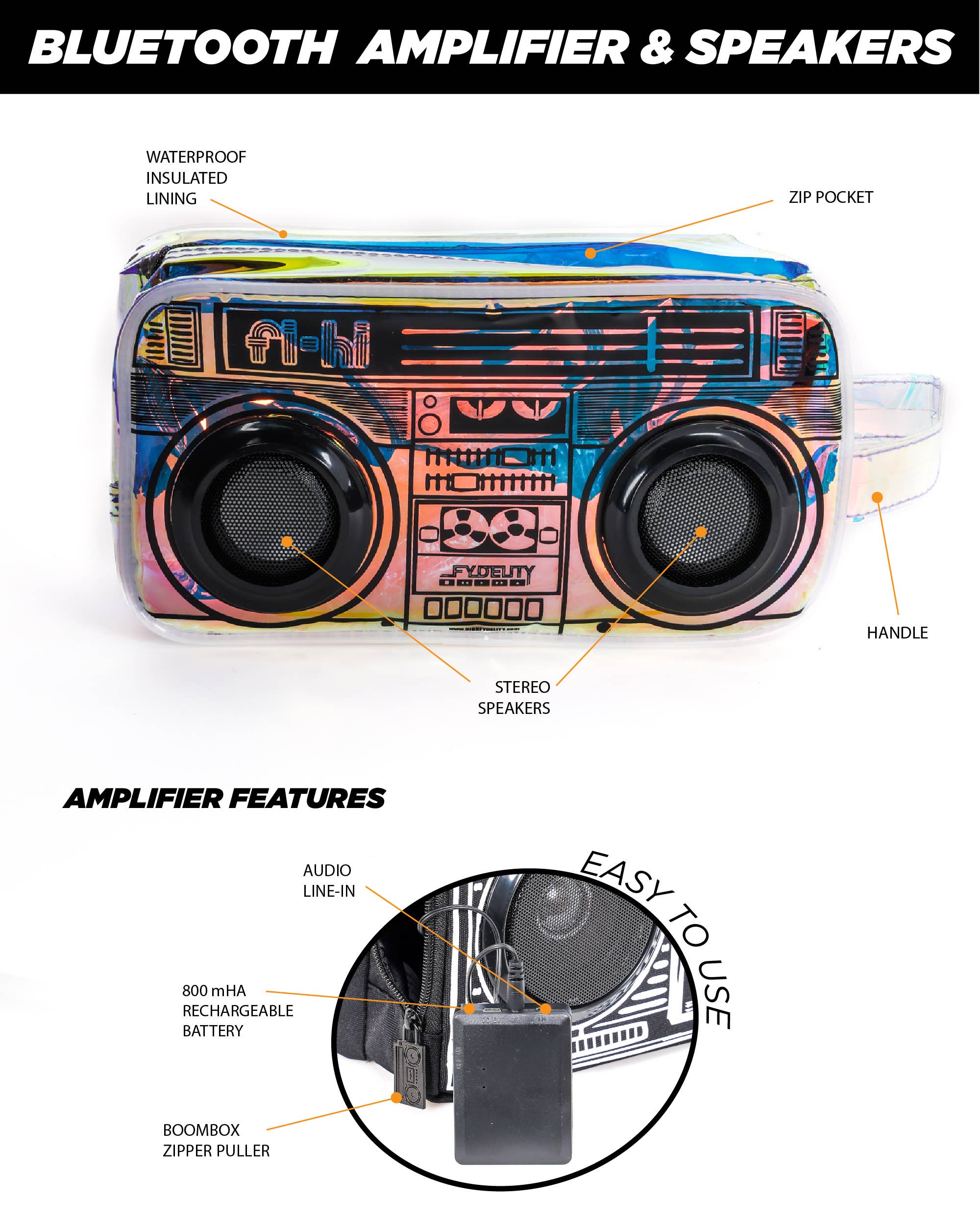 Fydelity - Wholesale Speakers - Bluetooth Speaker Bag | Portable Crossbody Festival | Holo2
