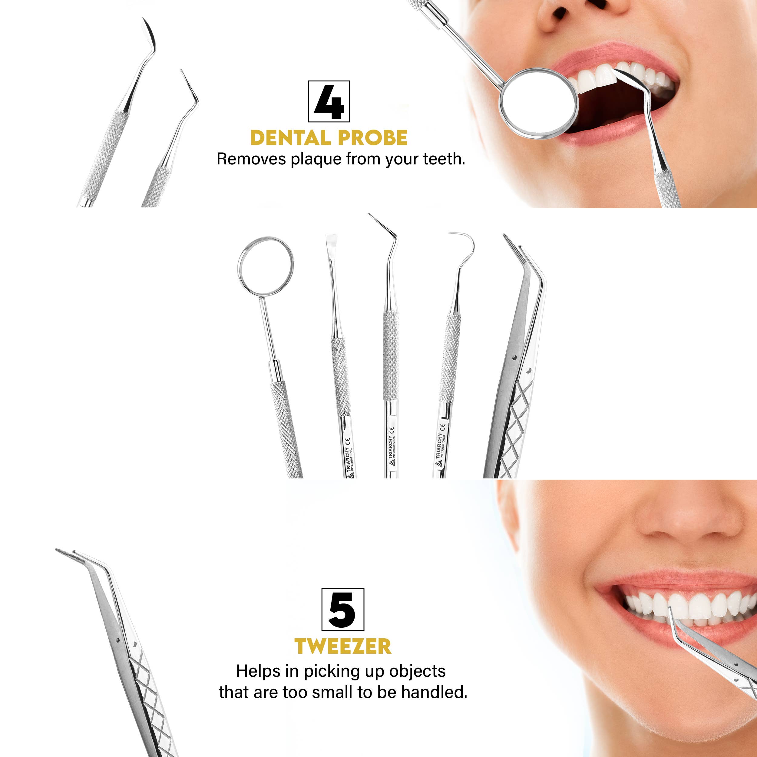 Triarchy International - Wholesale Oral Care Set - 5PC - Premium Dental Care Kit for Plaque and Tartar Removal3