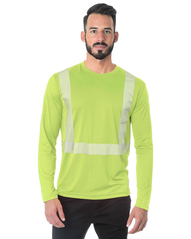 AST Sportswear - Wholesale Safety shirt – Men's - 3740 Hi Vis L/s Perf Segmented