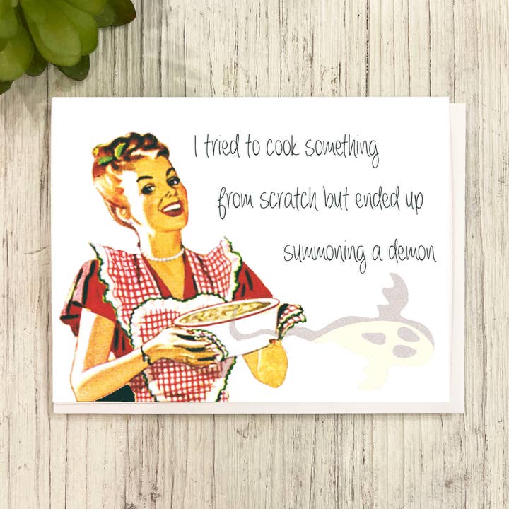 Carte de vœux amusante Invoquer un démon pour la vente par Great Odin's Hellos