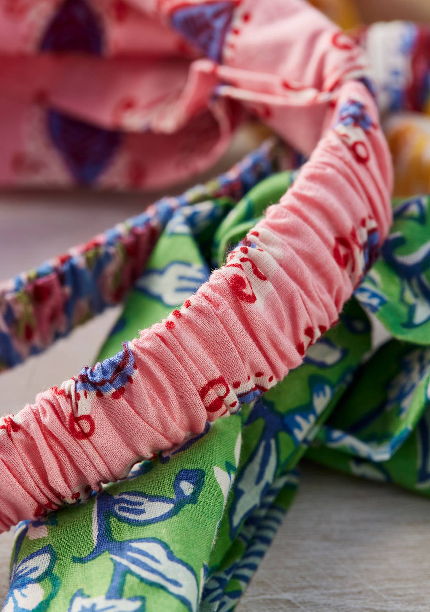 Namaste – wholesale Hair tie – Block Print Knot Hairband - Mixed Prints2