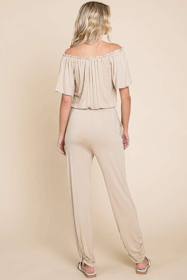 Culture Code - Wholesale Jumpsuit - Women's - CAR1489 - OFF SHOULDER PEASANT JUMPSUIT15