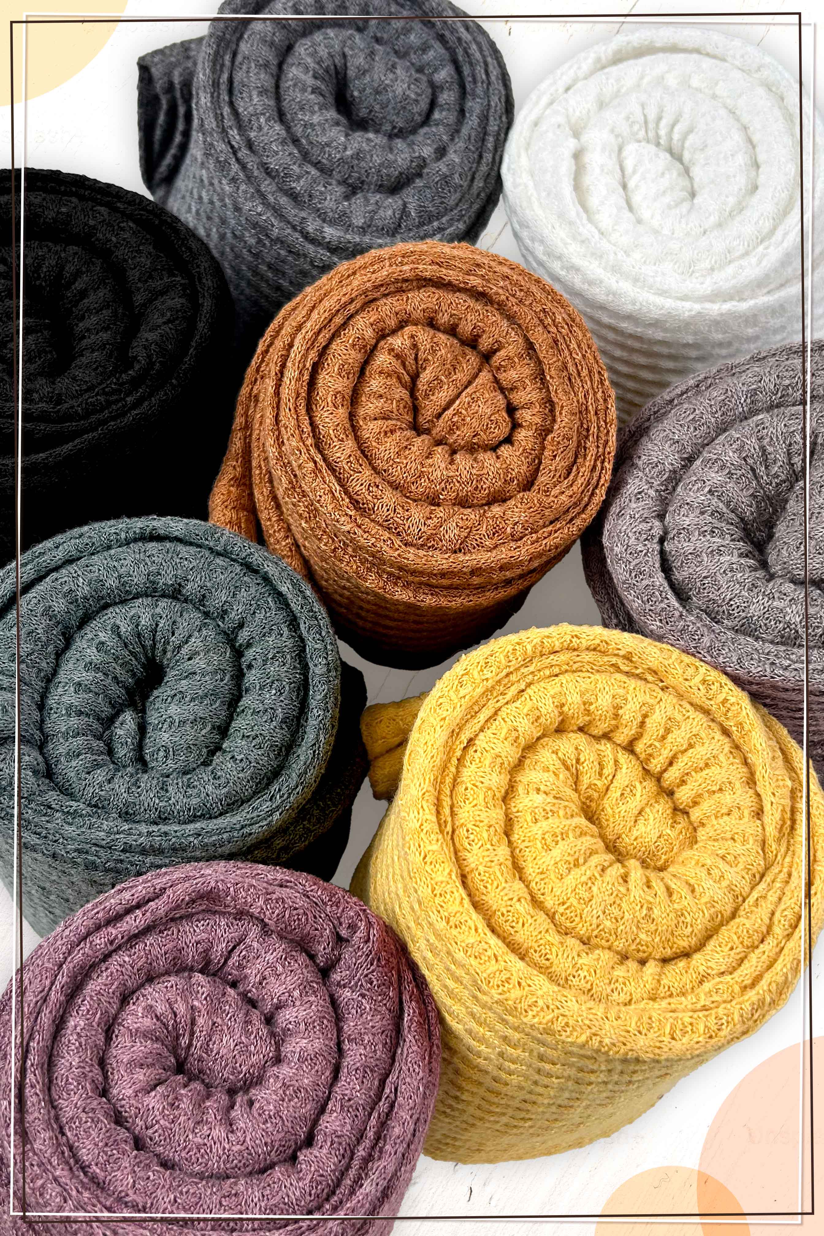 La Miel - Wholesale Tunic - Women's - HAT7566-Brushed Waffle Fabric Loose Fit Long Sleeve Top22