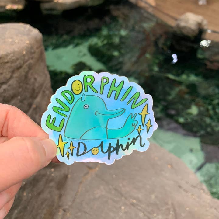 Fernandes Makes – wholesale Sticker – Holographic Endorphin Dolpin Sticker2