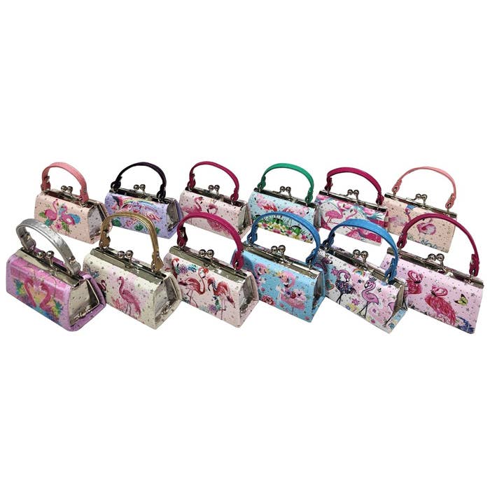 Flamingo w/ Stars Lipstick Mini Purse for wholesale by Peaceful Village Inc.