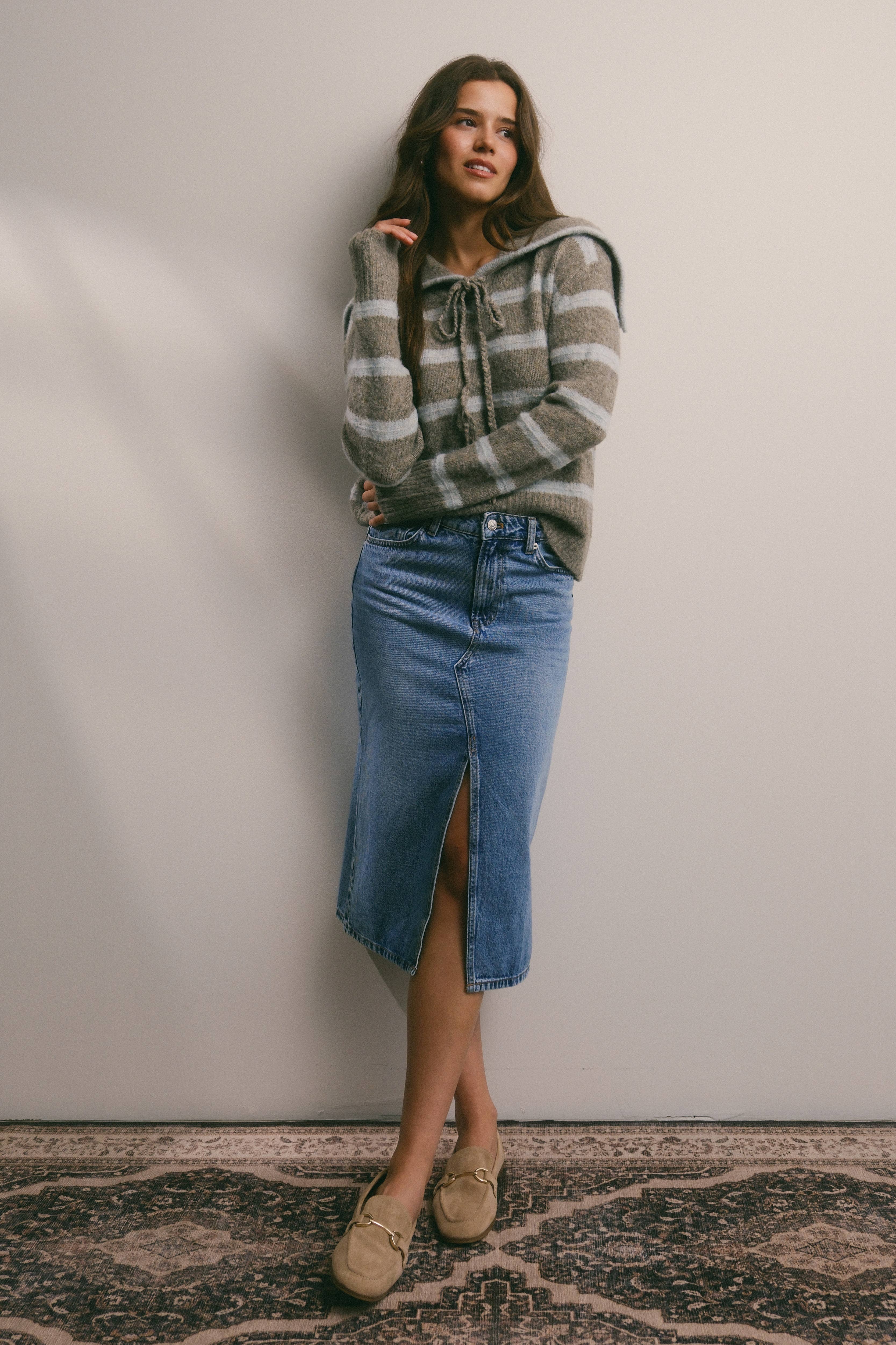 Forte - Wholesale Knit Sweater - Women's - Striped Sailor Collar Knit Sweater FSW001234