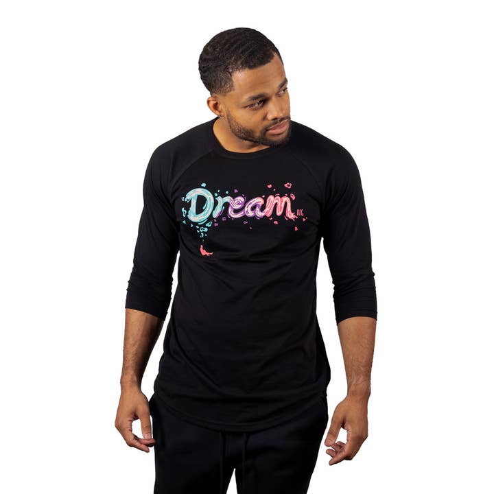 ”Dream BIG” Raglan Black för wholesale av HeadQuarters Clothing