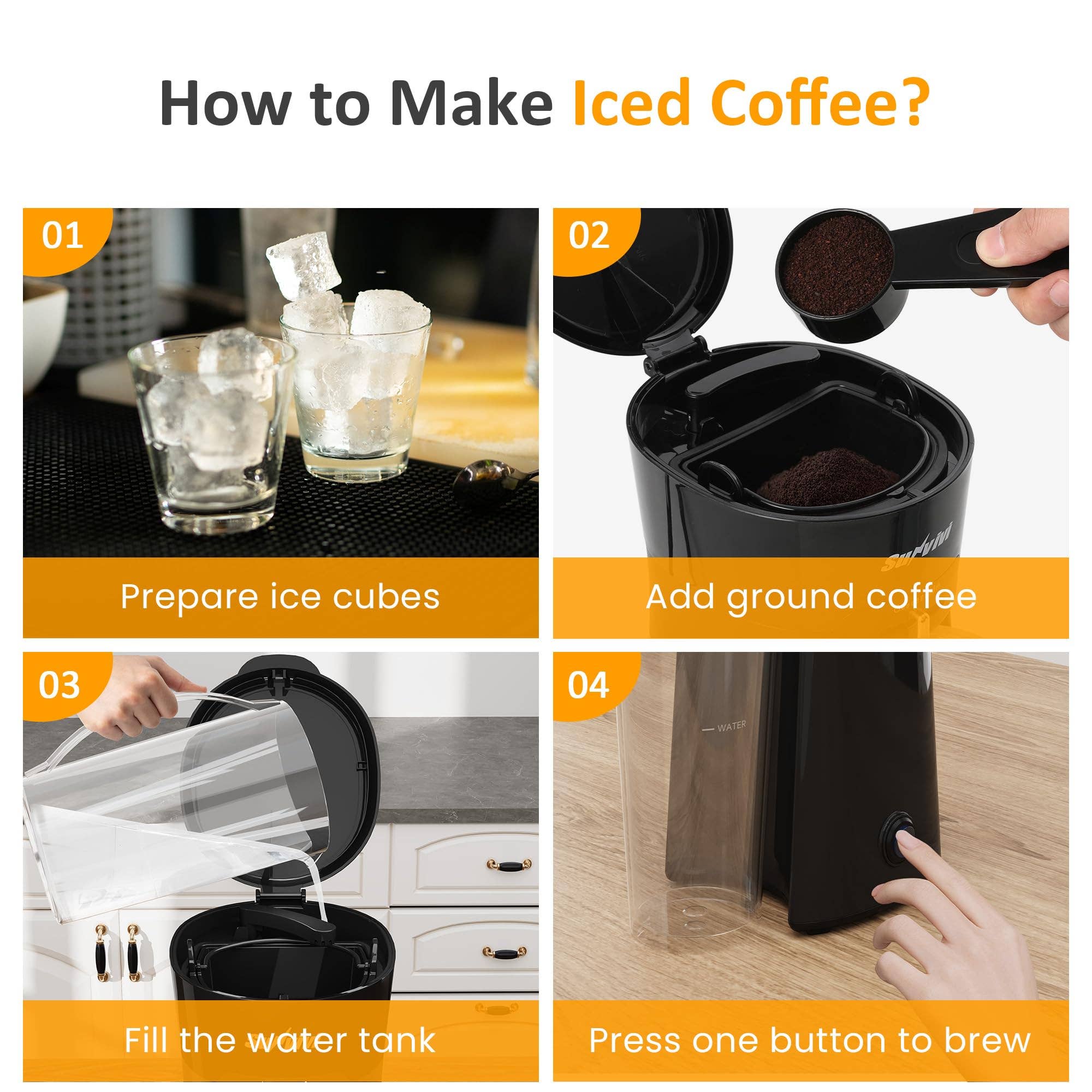 Heynemo - Wholesale Coffee Machine - 20 Oz Iced Tea Maker for Ground Coffee4