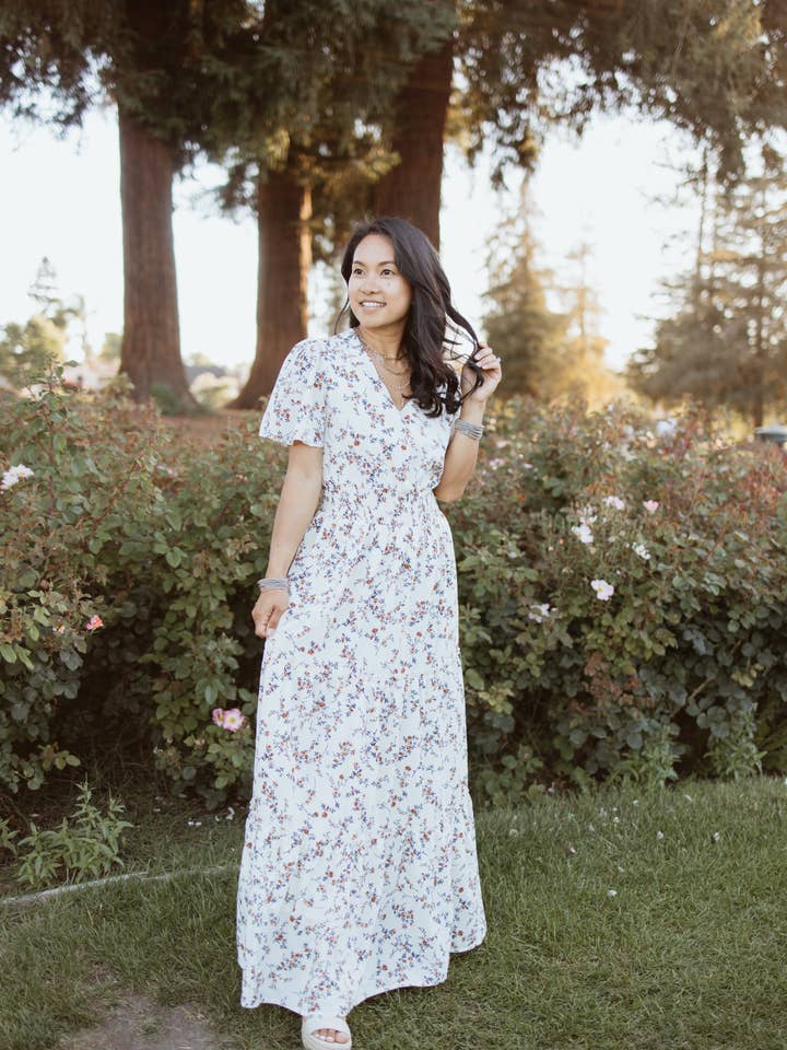 Michaela Floral Maxi Dress for wholesale by Peony Alley