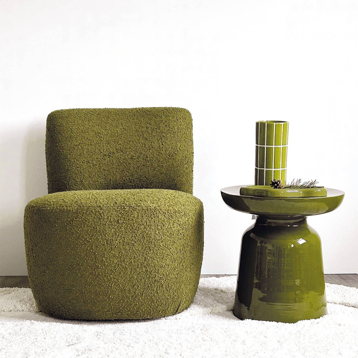 Opjet Paris - Wholesale Vase - Khaki tile vase D10.5 H23cm3