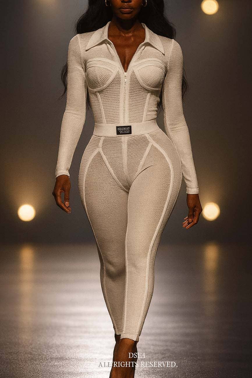 Dalia Studio – Großhandel Jumpsuit – Damen – POPCORN-MESH-JUMPSUIT MIT KRAGEN UND ELASTISCHEM BUND14