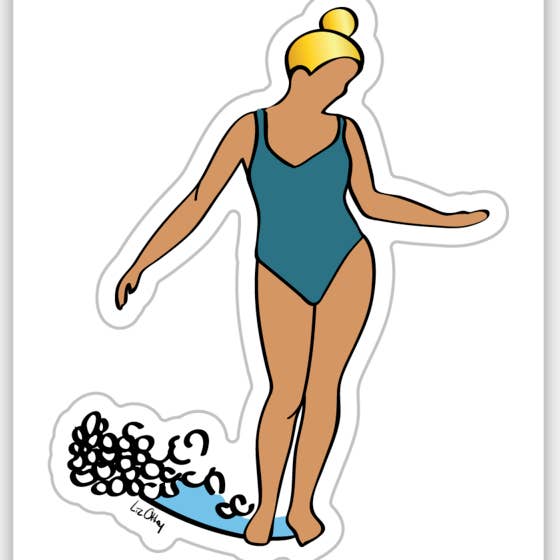 Surfer Girl Sticker for wholesale by Lo&Co