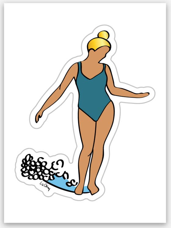 Autocollant Surfer Girl pour la vente par Lo&Co