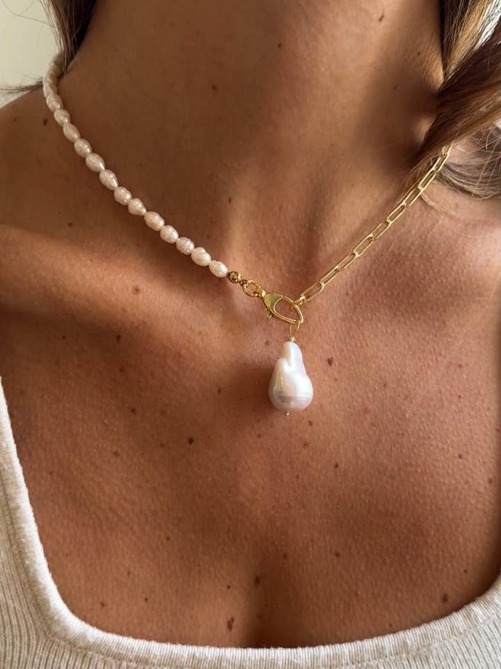 Halv Perle - Halskæde for engroshandel hos LuvLuv Berlin