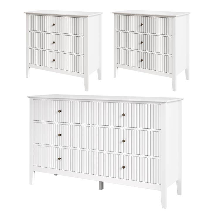 Heynemo - Wholesale Cabinet - Royalcraft 3-Piece Modern Furniture Set, 6 Drawer Dresser