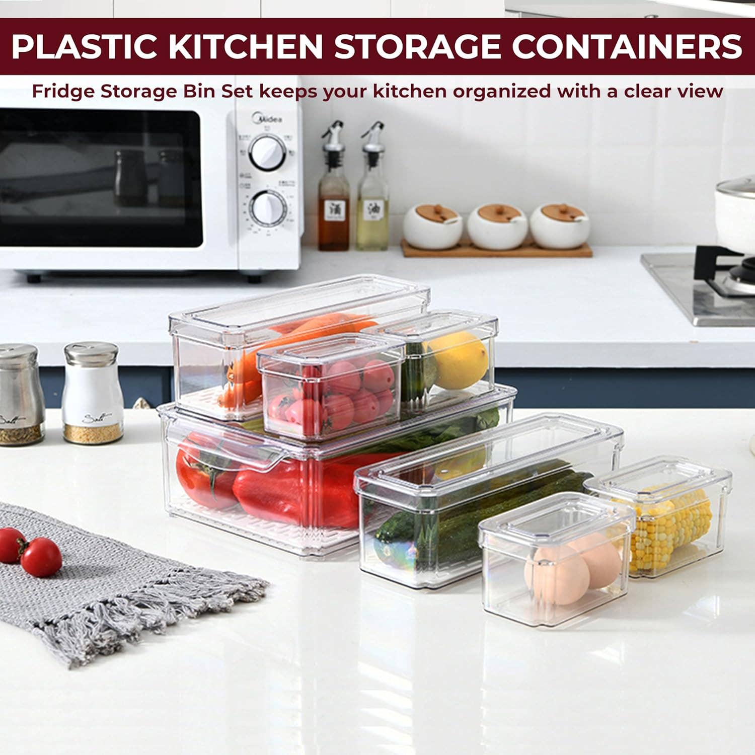 MEHIAZ – wholesale Kitchen storage/organiser – Fridge Organizer, Stackable Refrigerator Organizer Bin 7pack1