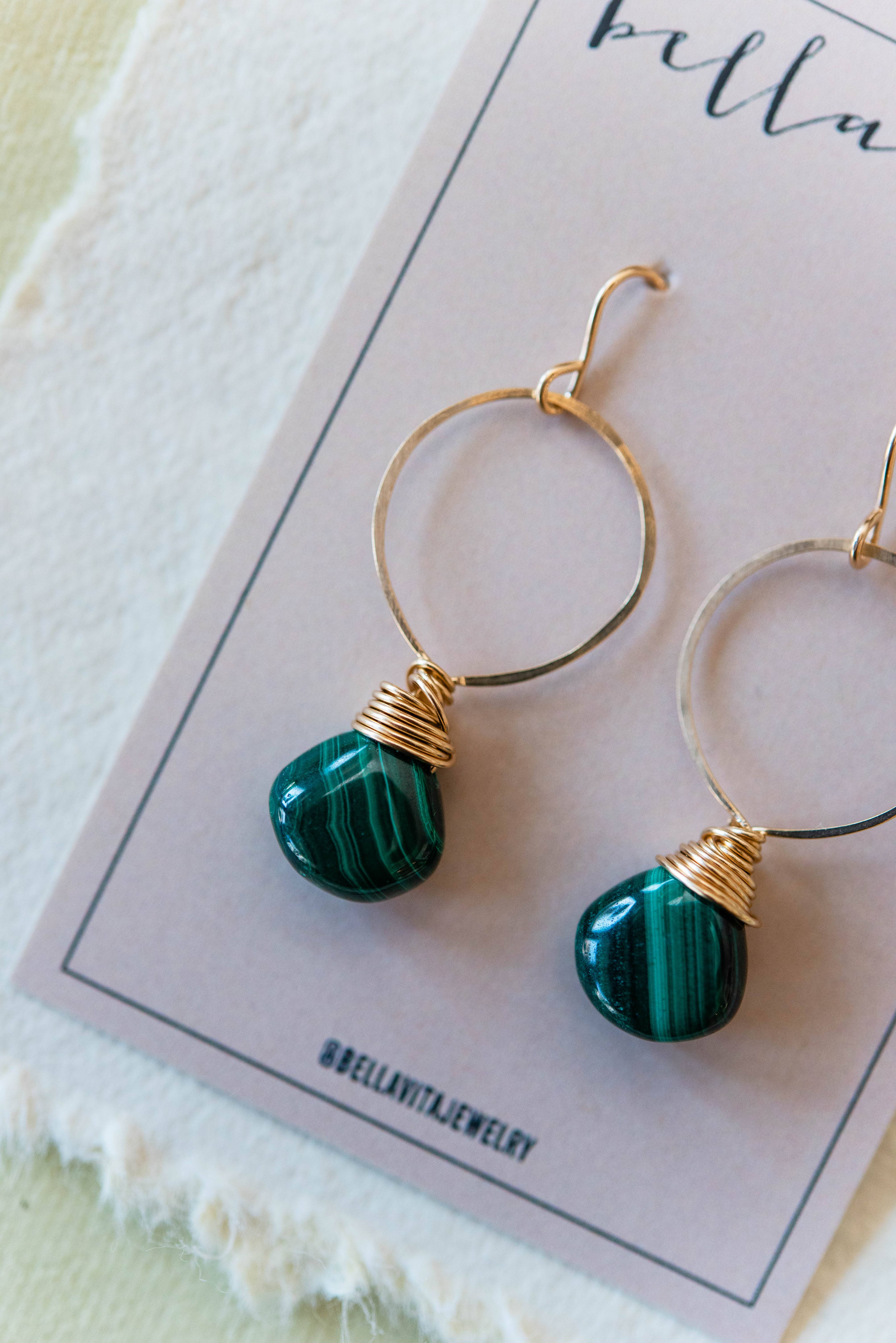 Bella Vita Jewelry - Wholesale Dangle Earrings - Pantone Earrings | Megan Hoop and Natural Stone Earrings28