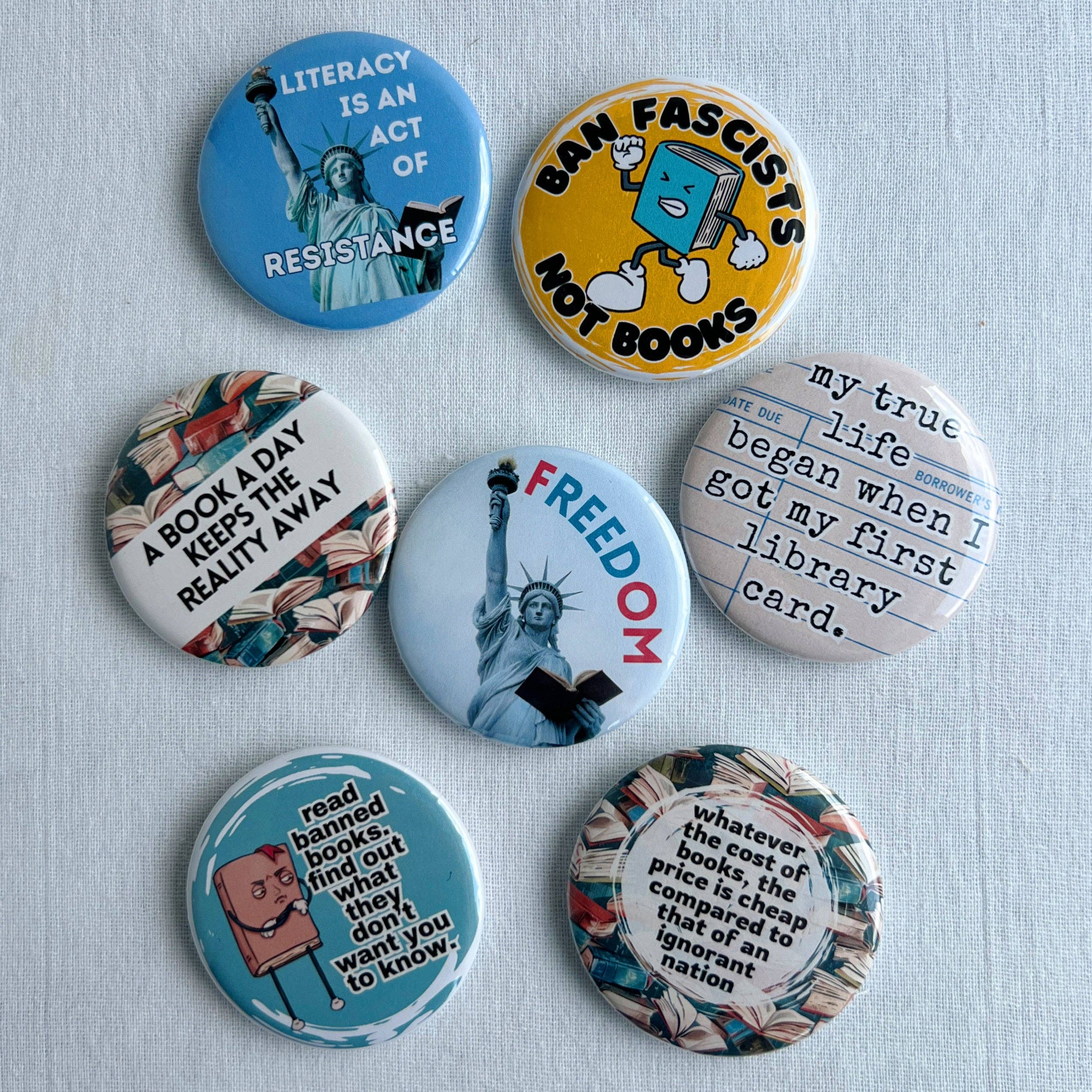 Pretty Clever Words - Wholesale Lapel Pin/Button - Pro-Democracy Pinback Buttons - Literacy is an Act of Resistance4