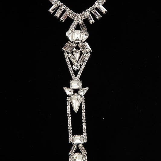 Gold ALIGNED CRYSTAL GEM ORNATE NECKLACE for wholesale on Faire1