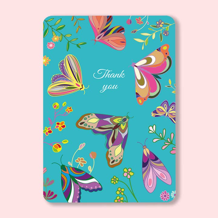 Butterflies Thank You Postcard for wholesale by Oditti