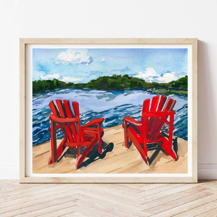 Impression sur chaise Adirondack, impression sur chaise Muskoka, Cottage Life pour la vente par Medjool Studio Art Print Shop