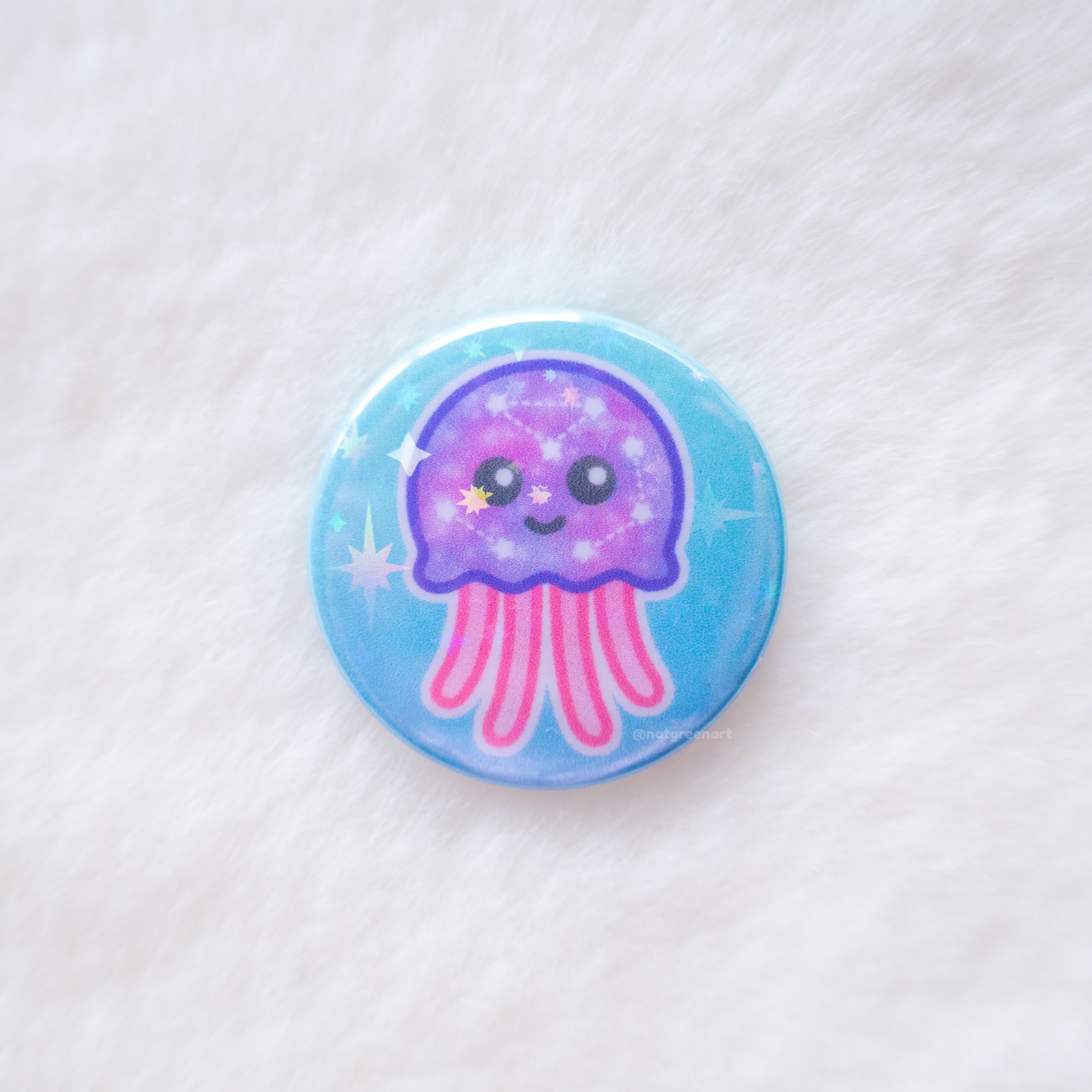 NatGreenArt - Wholesale Lapel Pin/Button - Ocean Badge Pack (Set of 4 x 1" Holo Pins)4