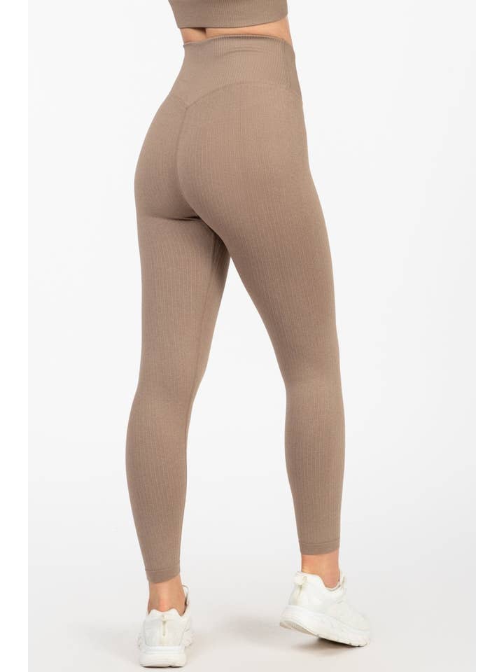 Famme - Wholesale Athletic/Lounge Leggings - Women's - Ribbed Seamless Tights10