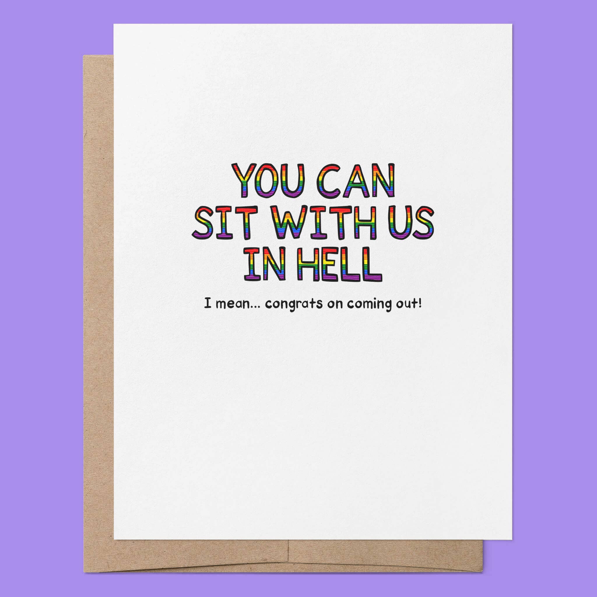 That Queer Card Co – wholesale Congratulations card – You Can Sit With Us in Hell LGBTQ+ Coming Out Greeting Card2