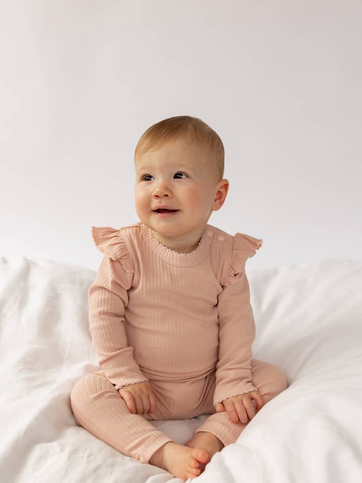 Frill Basic Long Sleeve Bodysuit for wholesale by RAI & CO