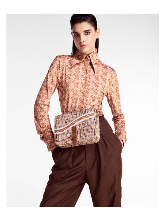 Helen Anthony – Großhandel Hemd mit Button-down-Kragen – Damen – Helen Anthony Hemd mit Monogramm-Pprint