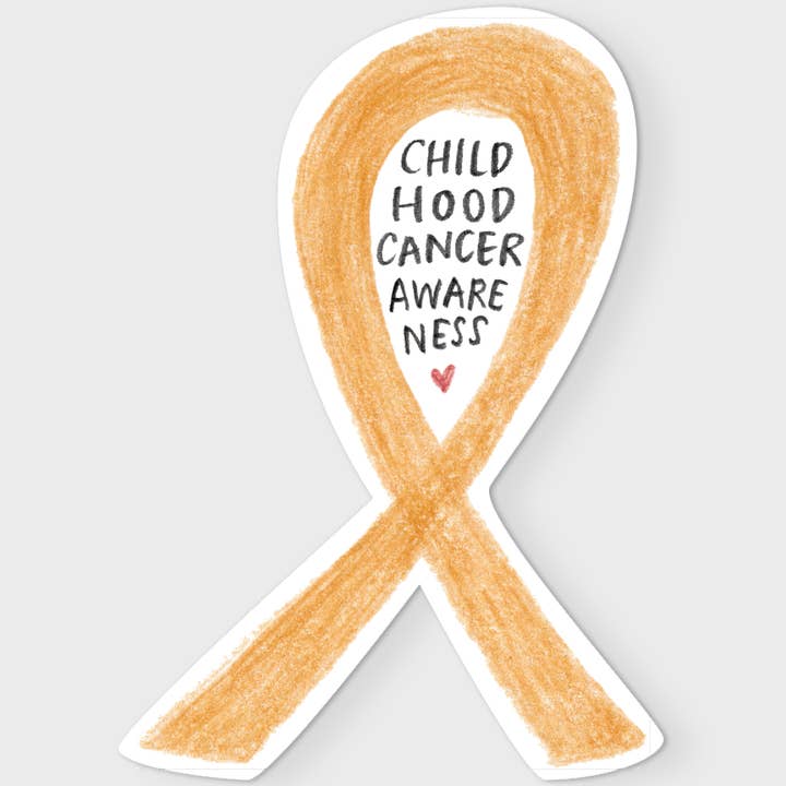everglow handmade - Wholesale Sticker - Gold Ribbon | Childhood Cancer Awareness Eco Sticker