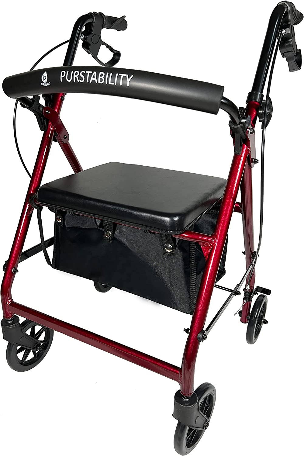 Pursonic - Vente Poudres protéinées/superaliments - Déambulateur à roulettes avec siège, aluminium léger de qualité supérieure0