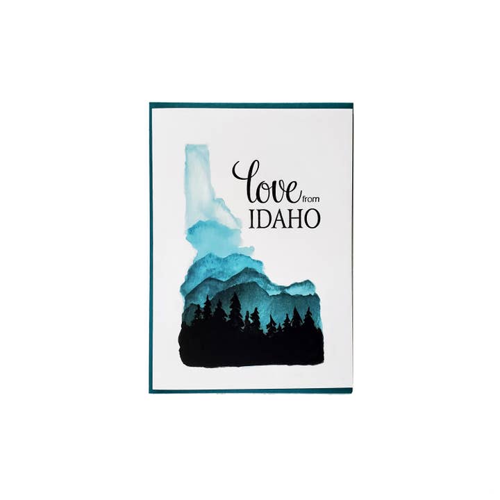 Love From Idaho, Letterpress Printed Greeting Card for wholesale by Ladybug Press