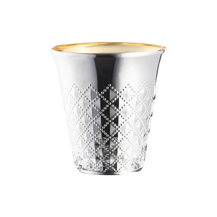 Smarty had a Party - Wholesale Disposable Cup - 5 oz. Metallic Aluminum Silver Plastic Kiddush Cups - 10 pcs