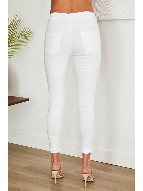 VENTI6 - Wholesale Athletic Sweatpants/Joggers - Women's - SOLID DRAWSTRING CRINKLE JOGGERS (6175-SOLID)2