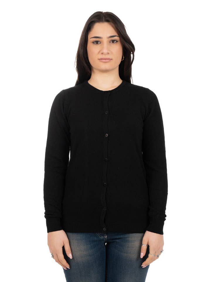 Short cashmere cardigan with buttons for wholesale by Oltretempo