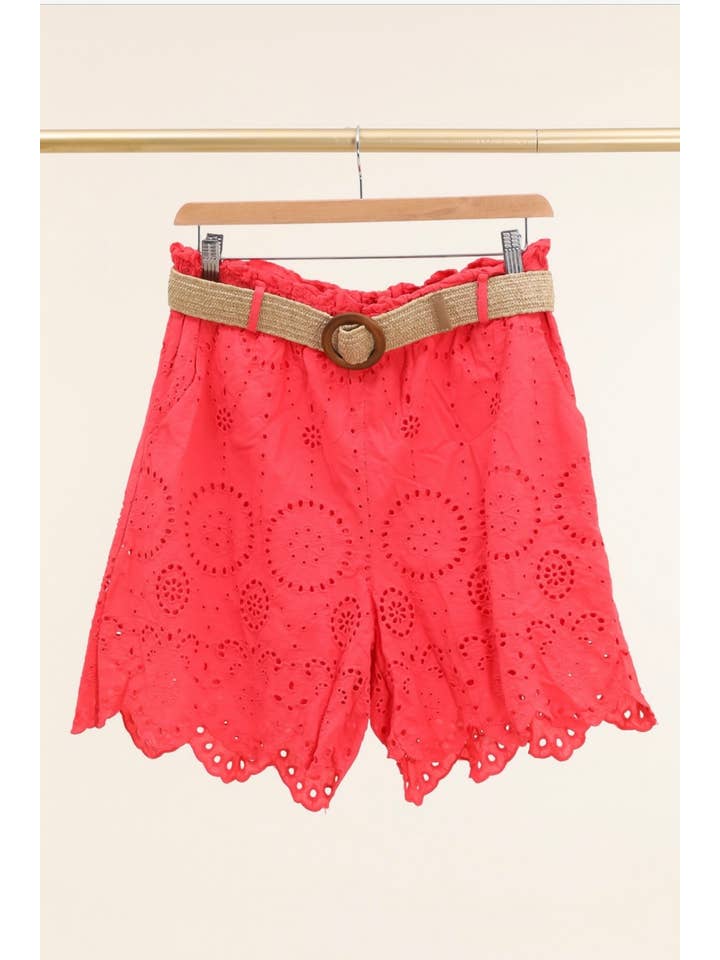 LÉA & LUC - Wholesale Shorts - Women's - Broderie anglaise shorts in 100% cotton REF. 250244